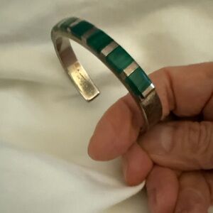 Sterling and malachite bracelet